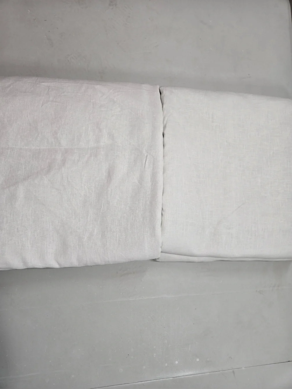 QUINCE Set Of 2 48x108 European Linen True Blackout Curtains Cream 0413